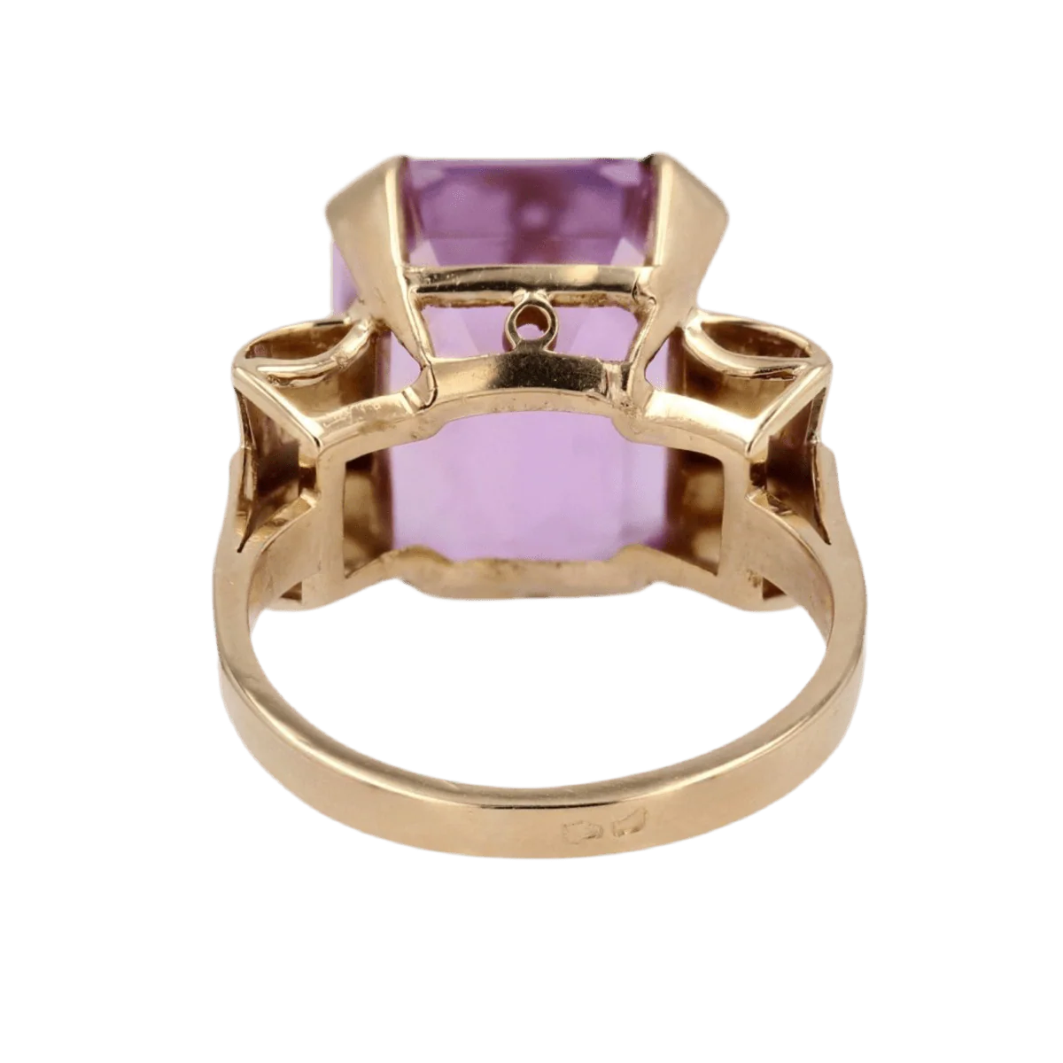 Cocktail ring in yellow gold and kunzite - Image 4