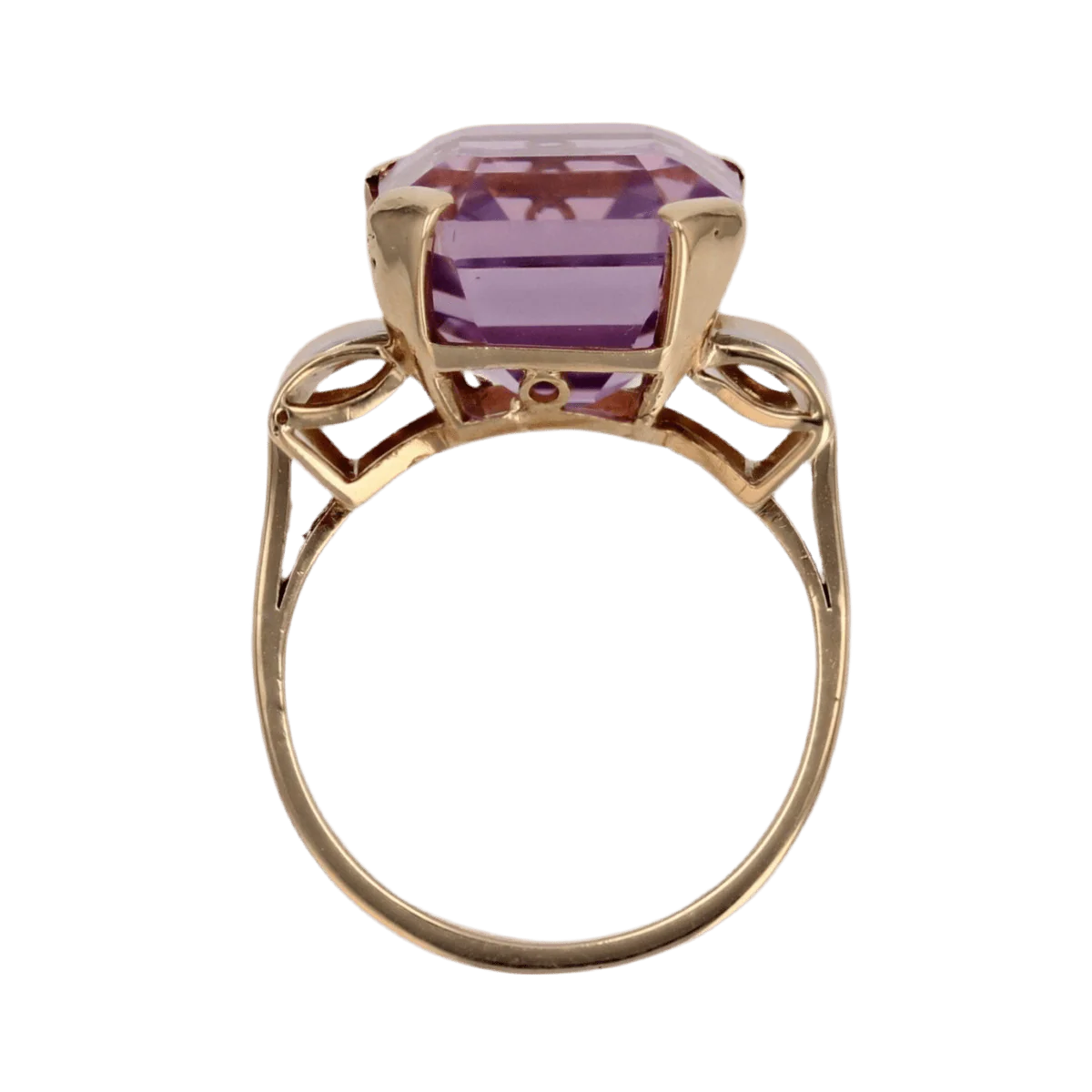Cocktail ring in yellow gold and kunzite - Image 6