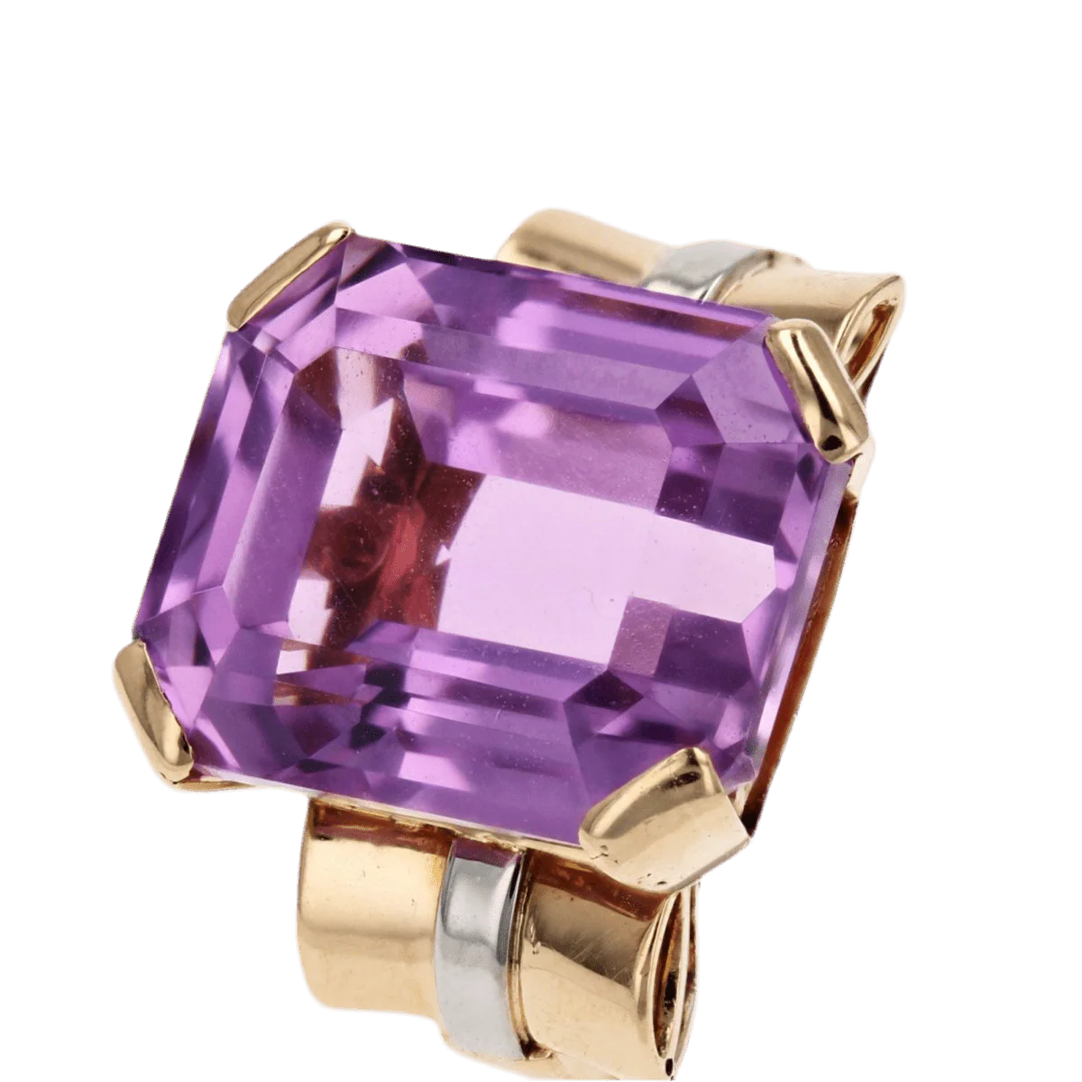 Cocktail ring in yellow gold and kunzite - Image 7