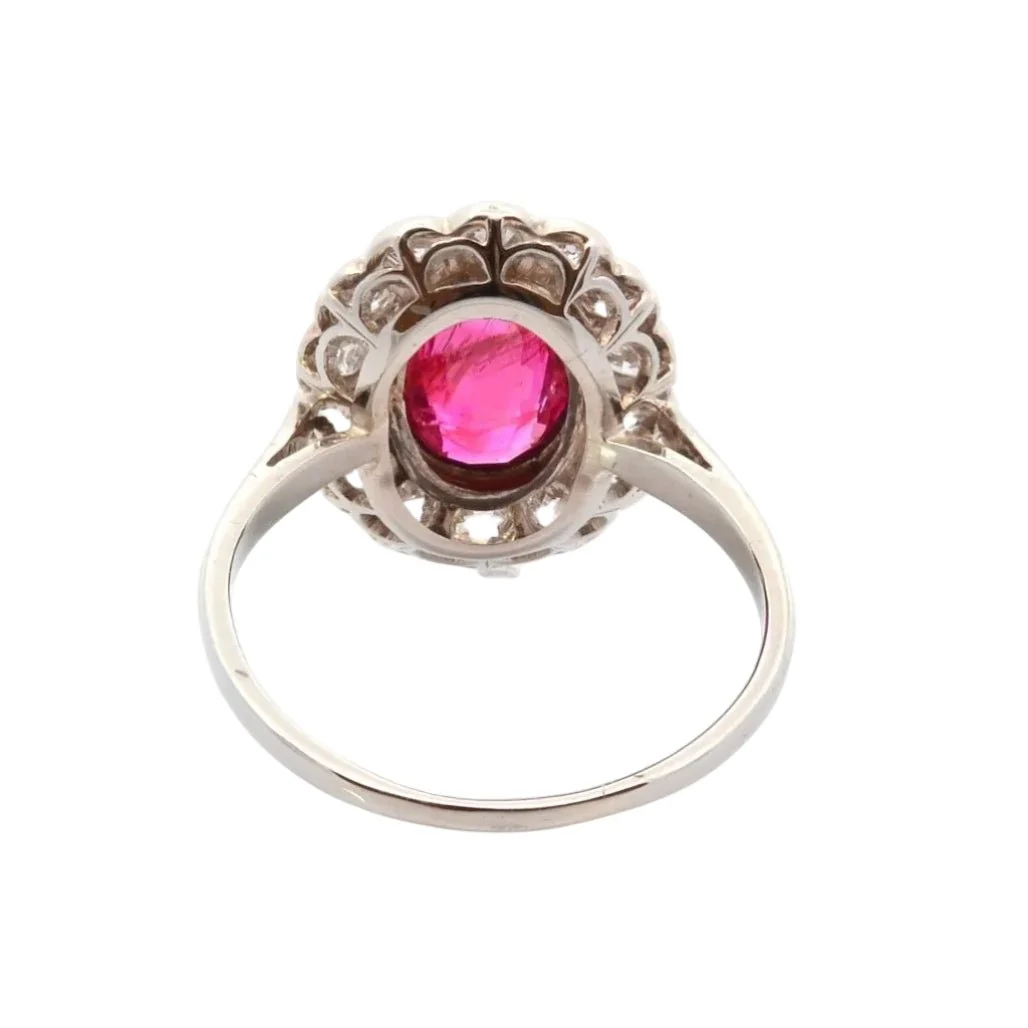 Ring Surroundings in white gold, ruby and diamonds - Image 4