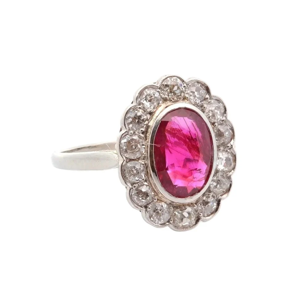 Ring Surroundings in white gold, ruby and diamonds - Image 5