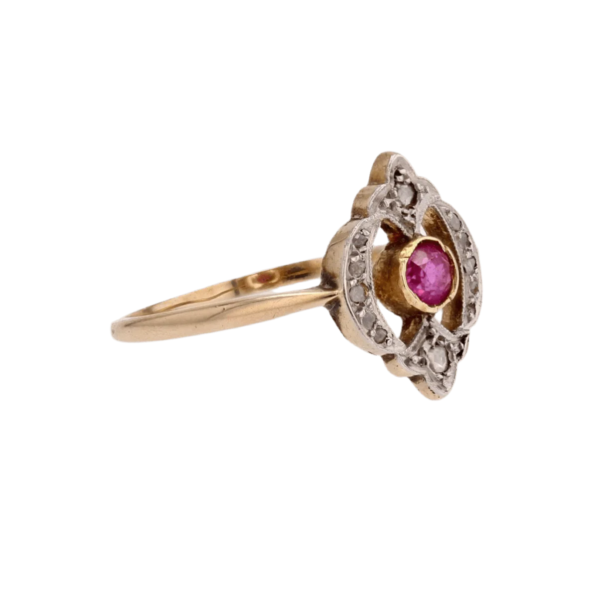 Ring Trilogy in yellow gold, ruby and diamonds - Image 5