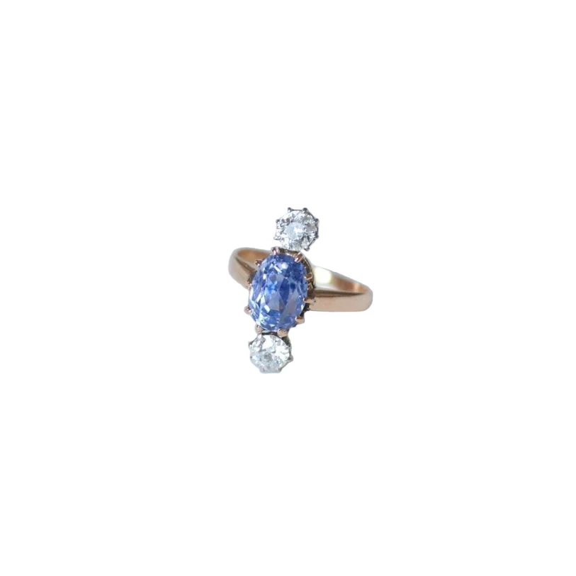 Rose gold, Sapphire, and Diamond Ring - Image 3