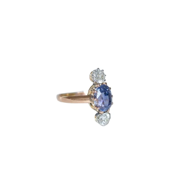 Rose gold, Sapphire, and Diamond Ring - Image 4