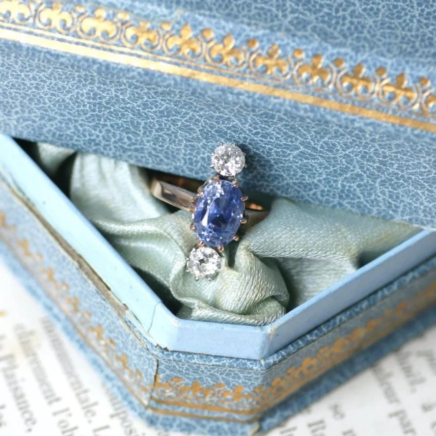 Rose gold, Sapphire, and Diamond Ring - Image 5