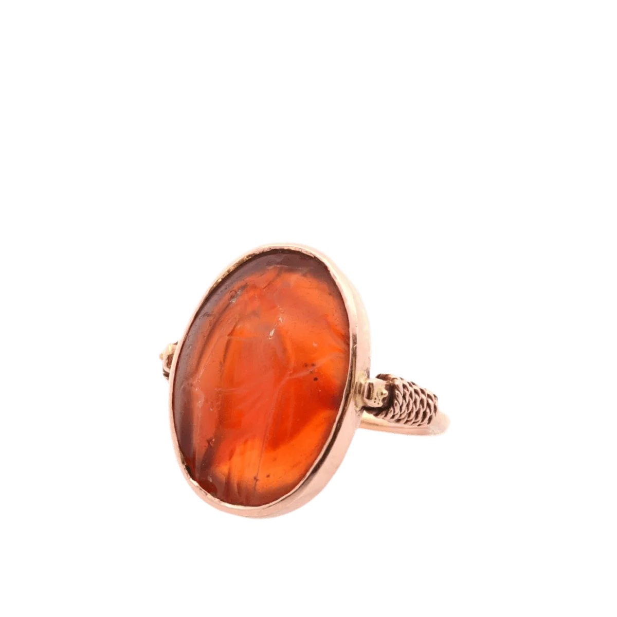 Ring Cocktail in yellow gold and carnelian - Image 2