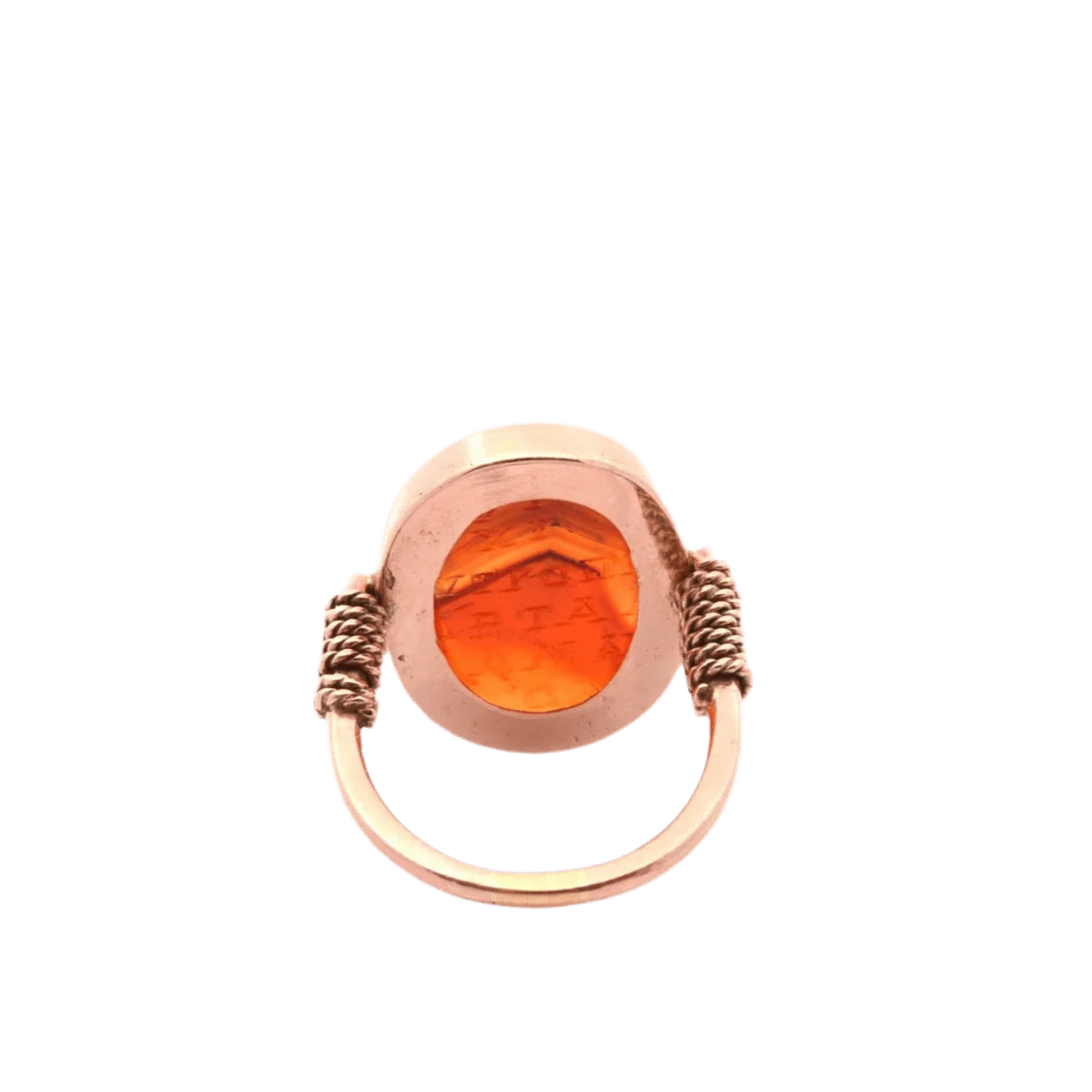 Ring Cocktail in yellow gold and carnelian - Image 3