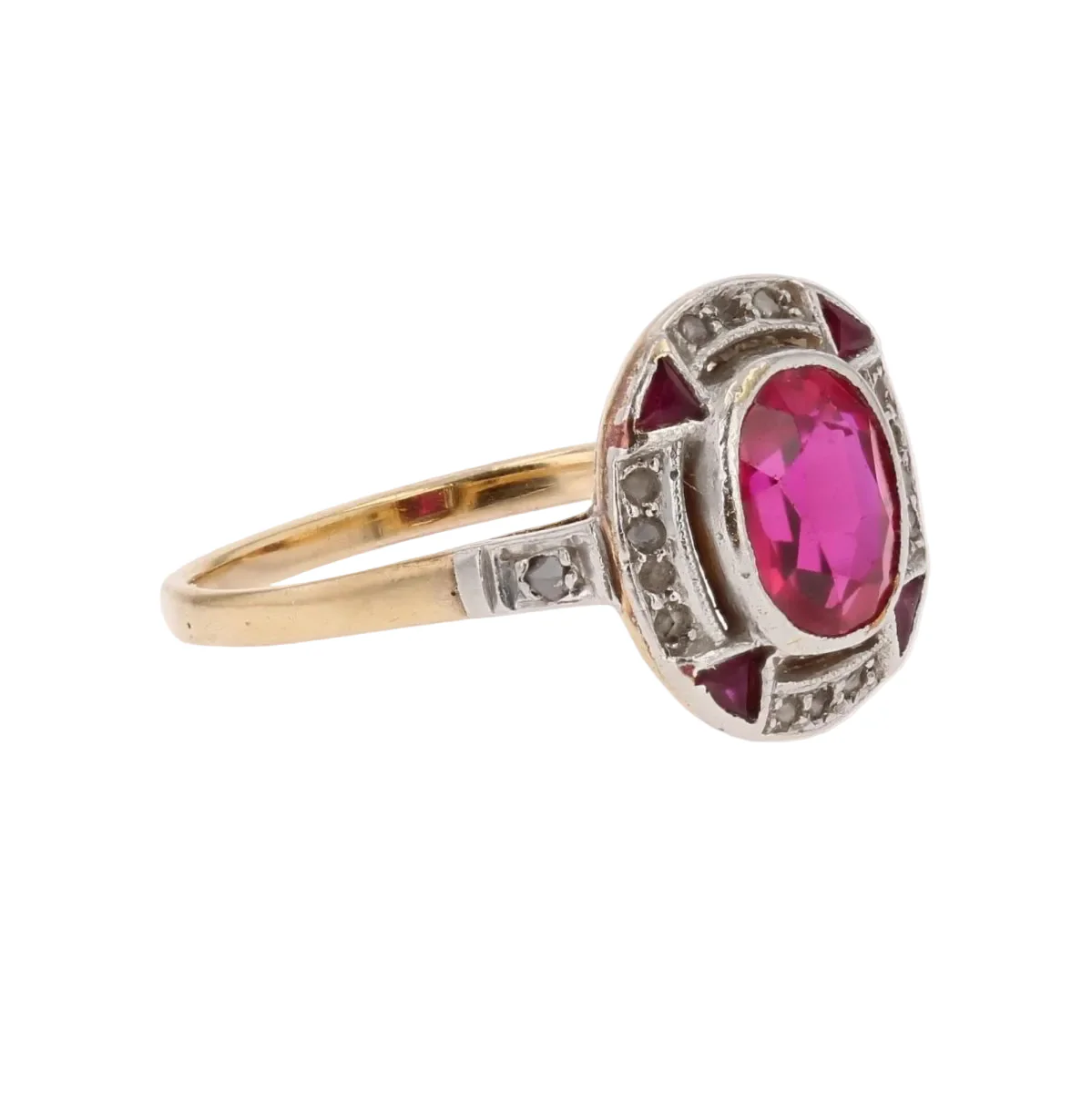 Entourage ring in yellow gold, rubies and diamonds - Image 5
