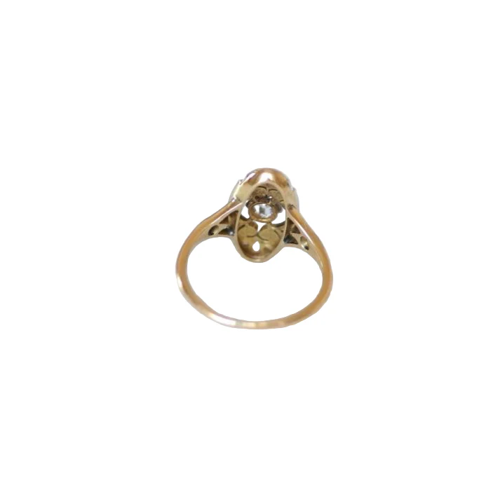 Ring in yellow gold, platinum, and diamonds - Image 4