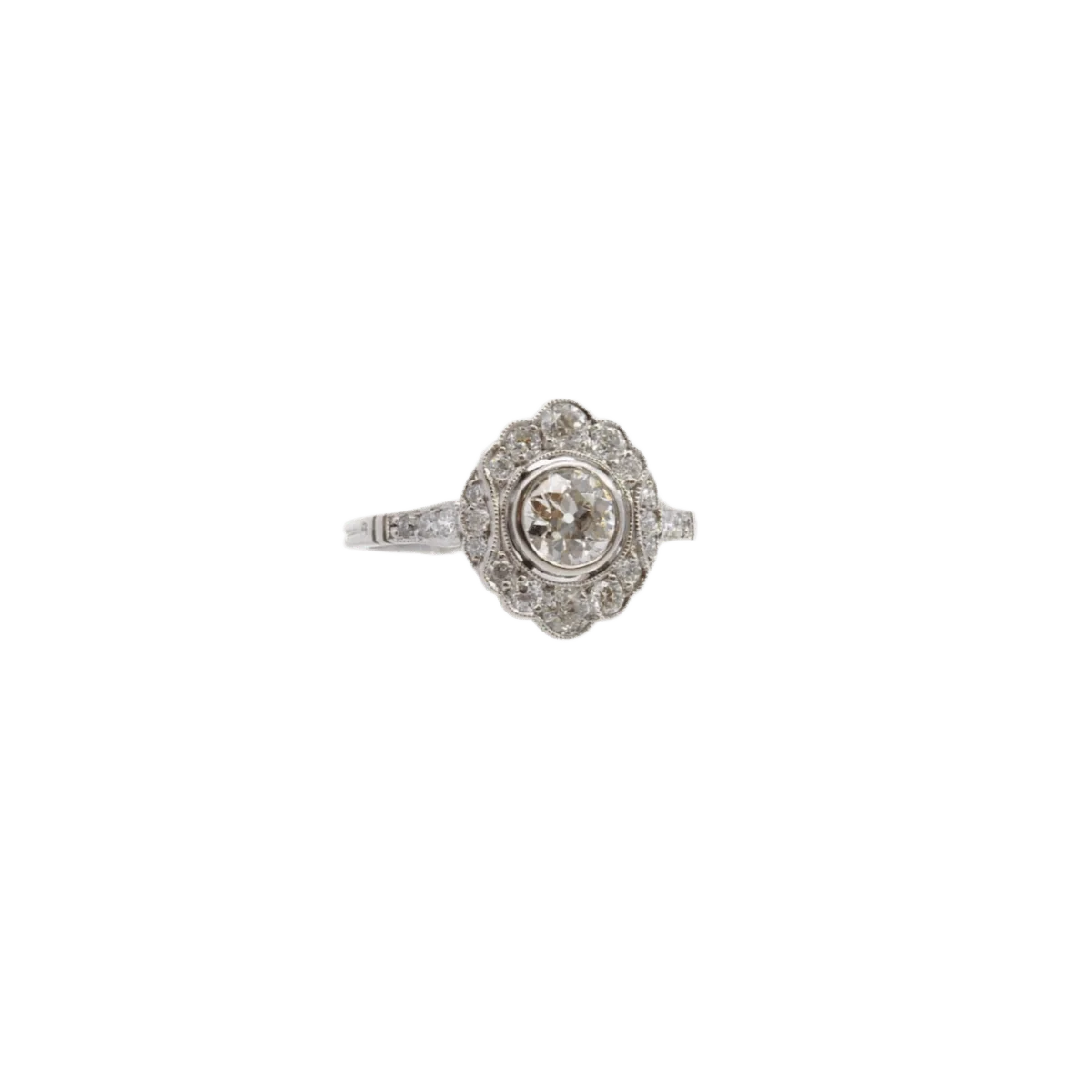 Ring Marguerite en paltinium and diamonds - Image 5