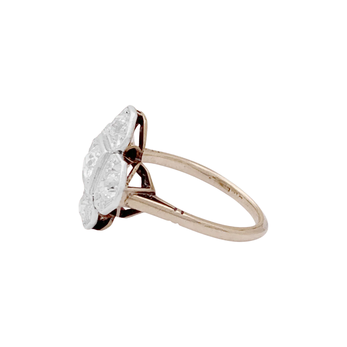 Ring at yellow gold, paltinium and diamonds - Image 3