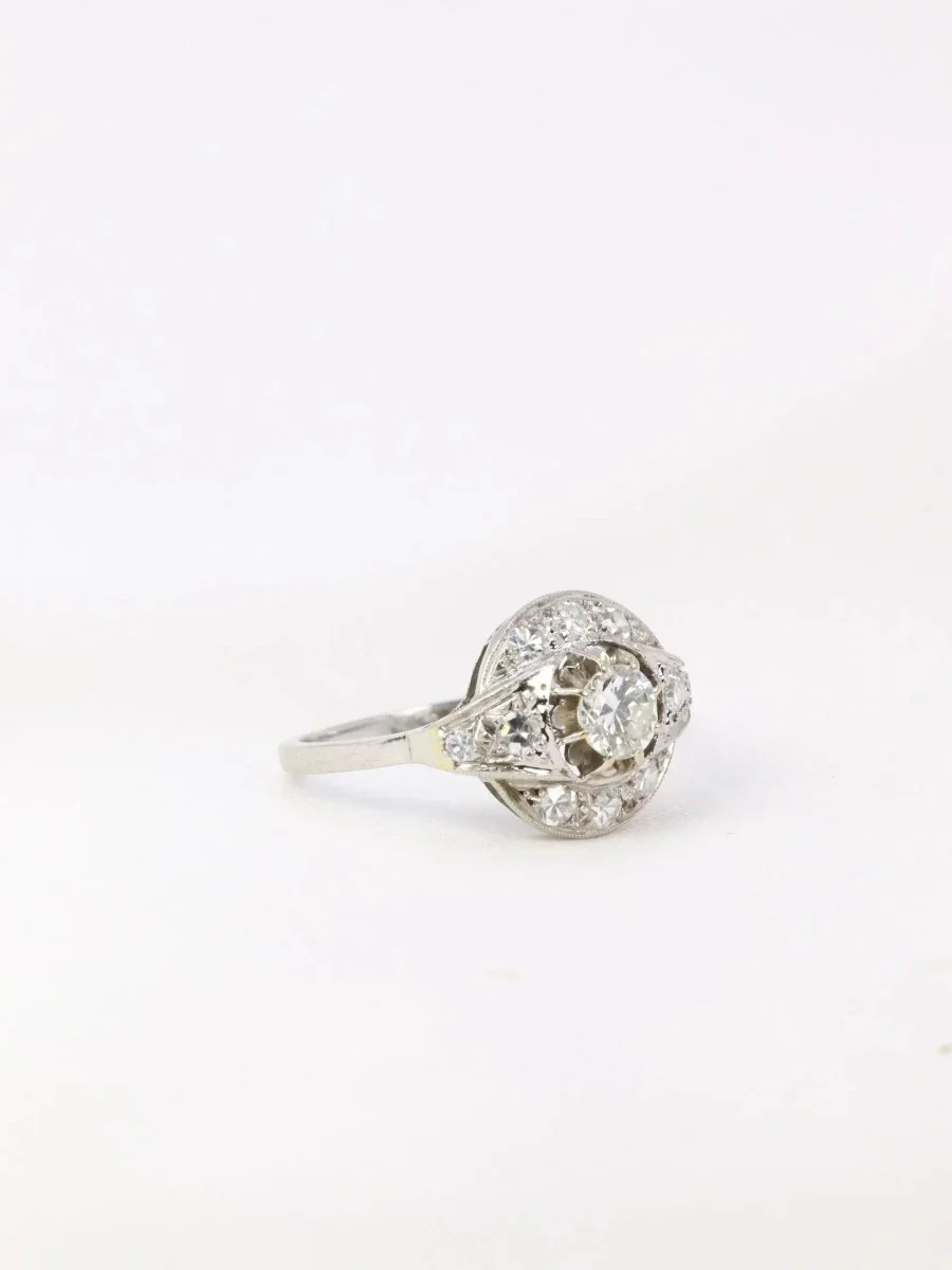 Art-Deco ring in platinum and diamonds - Image 7