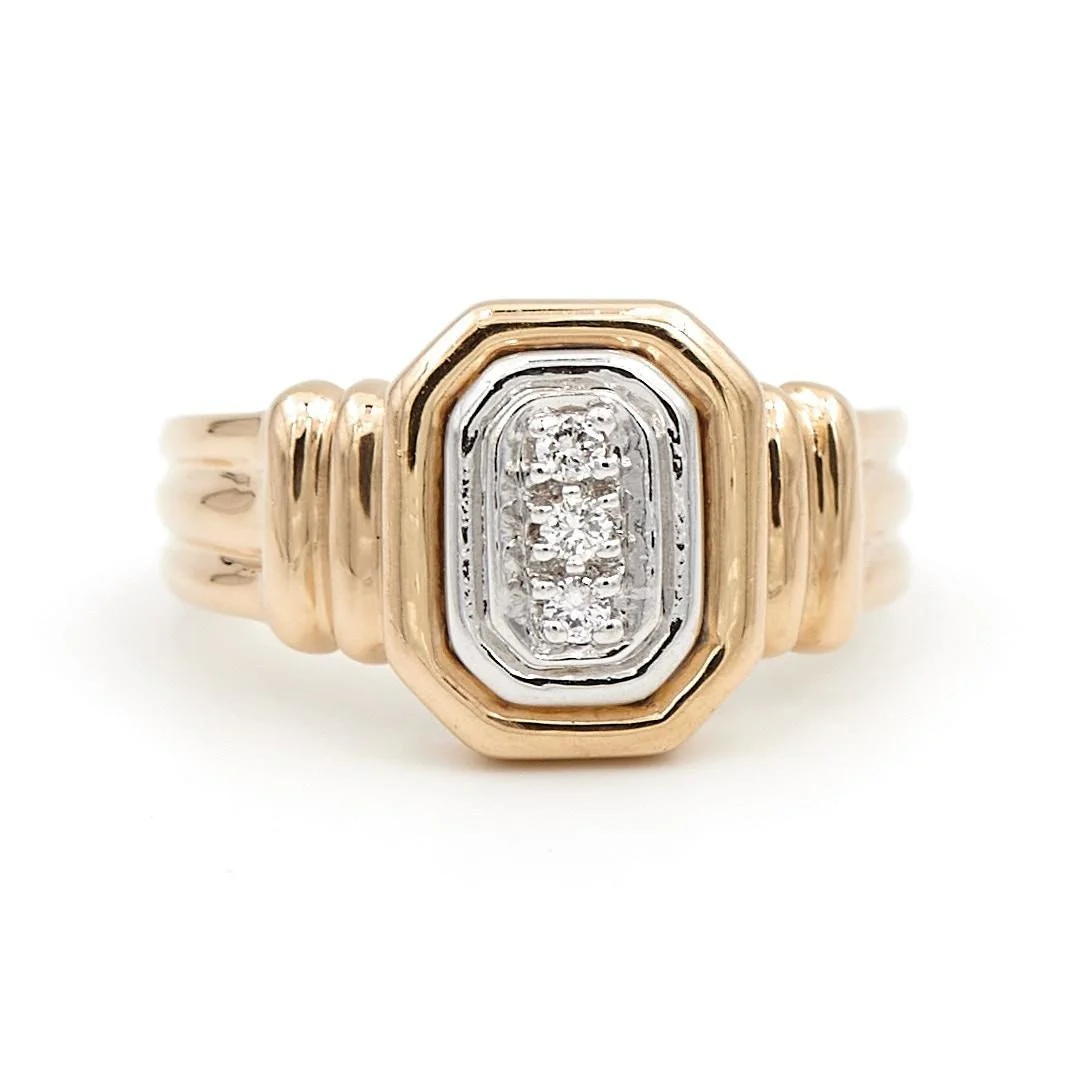 Art deco ring Yellow gold Diamond