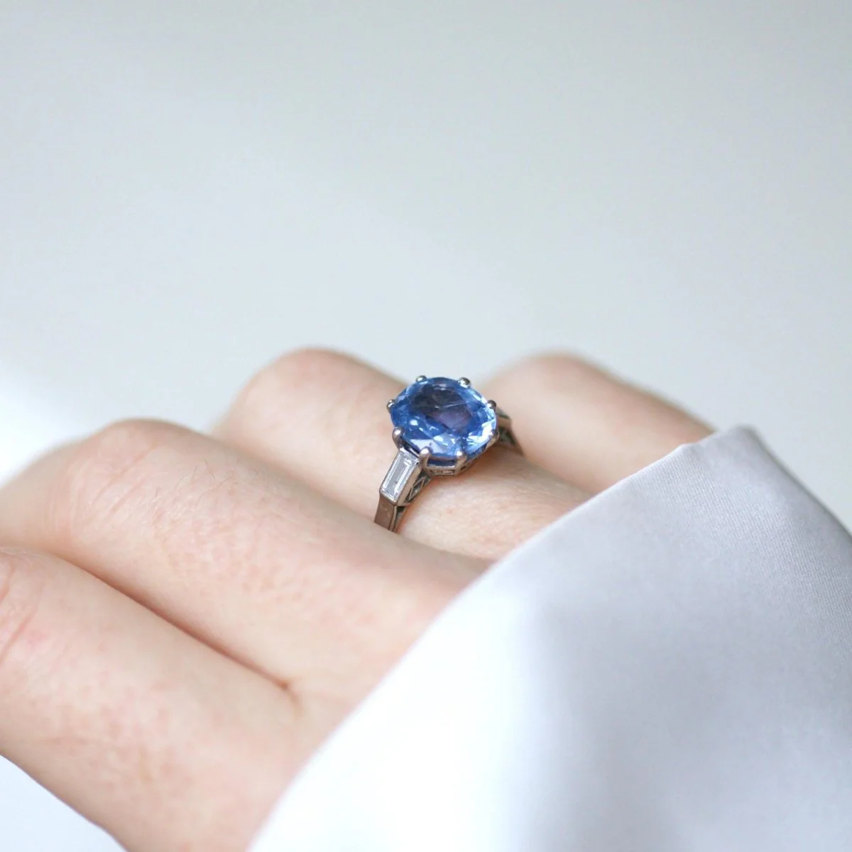 Platinum, Sapphire and Diamond Ring - Image 2
