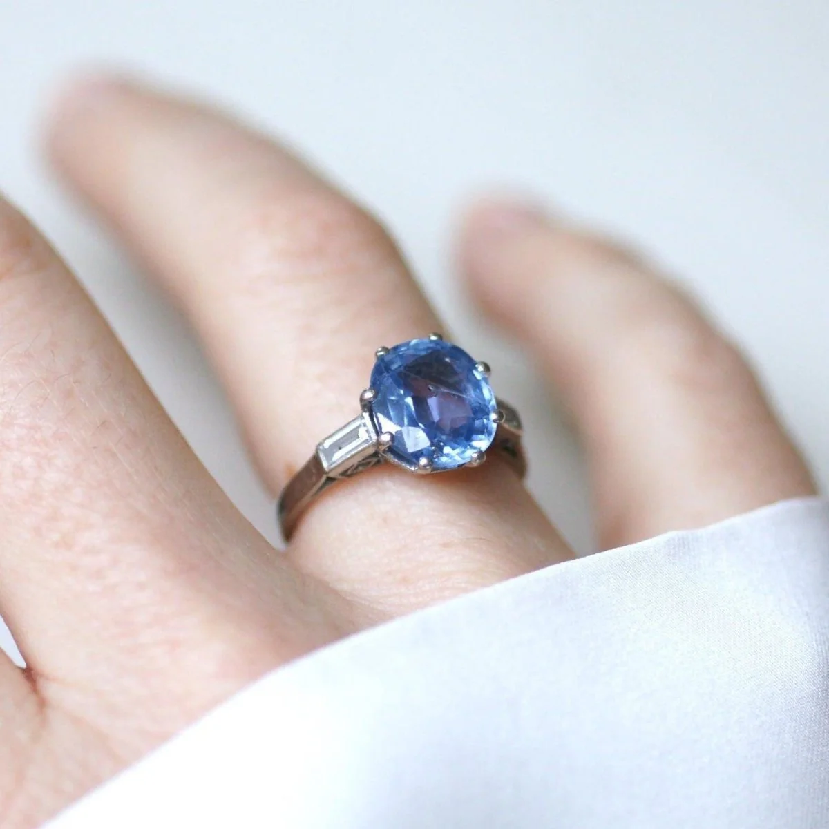 Platinum, Sapphire and Diamond Ring - Image 7