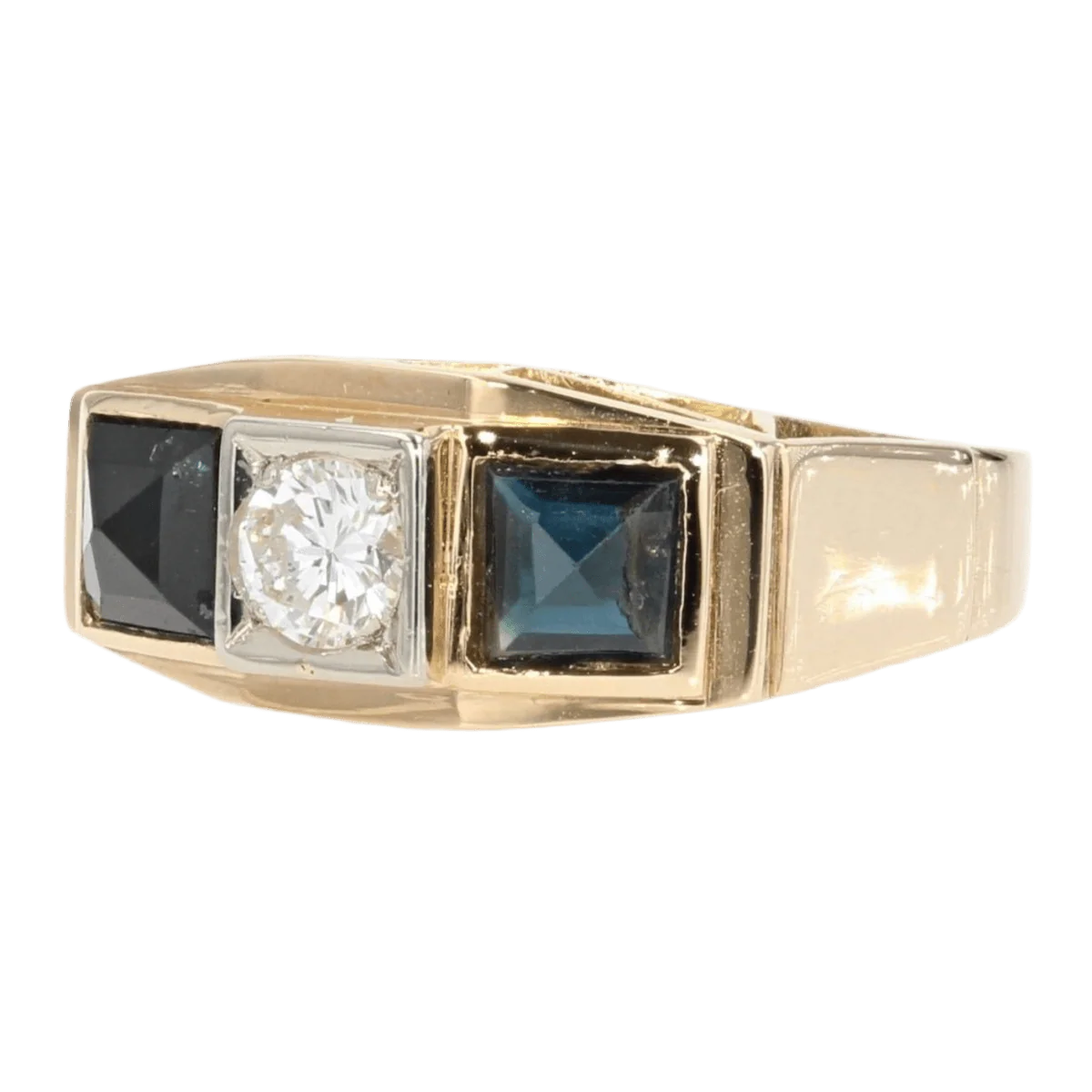 Garter ring in yellow gold, sapphires and diamonds - Image 3