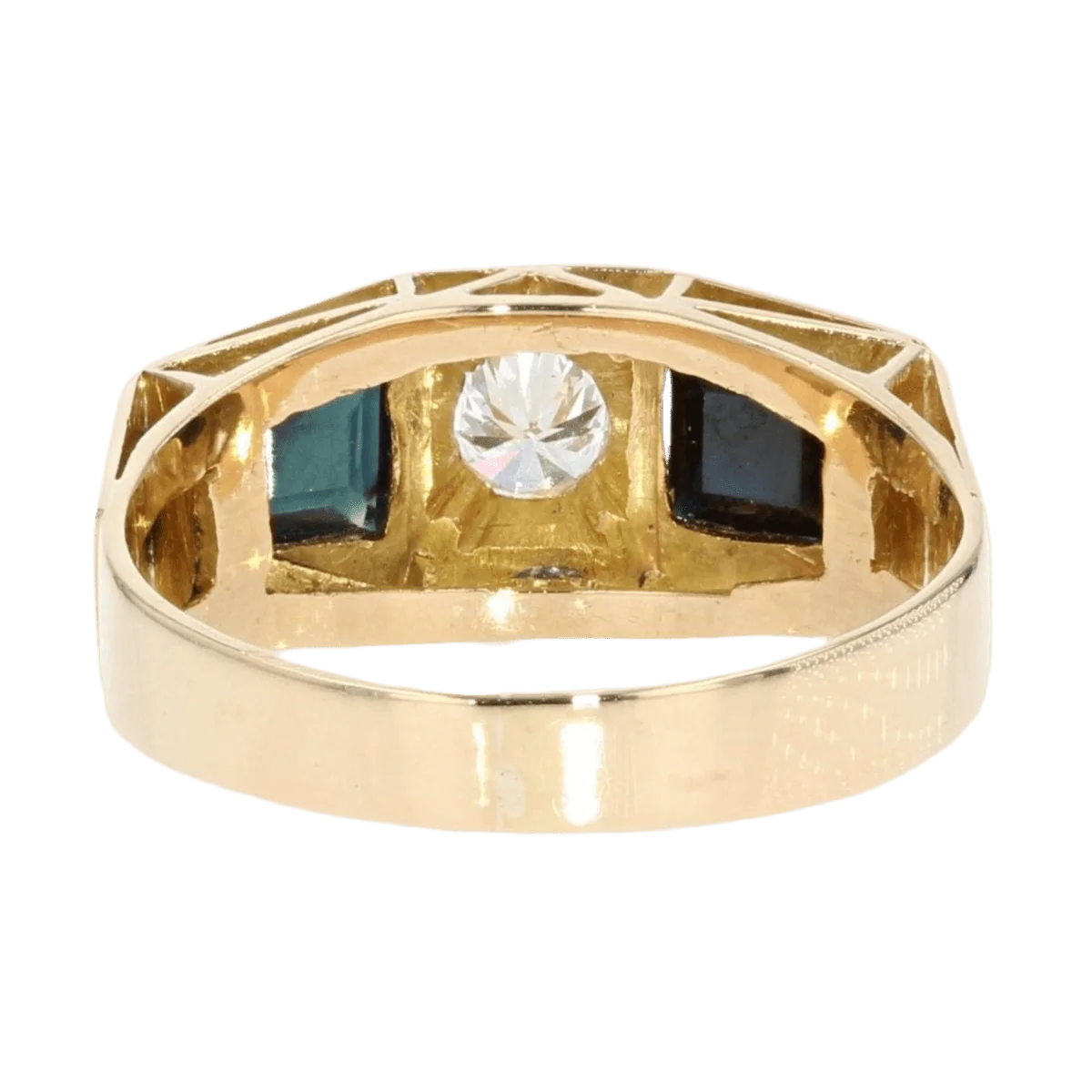 Garter ring in yellow gold, sapphires and diamonds - Image 4