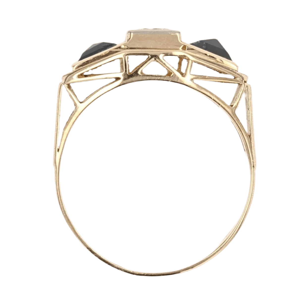 Garter ring in yellow gold, sapphires and diamonds - Image 6