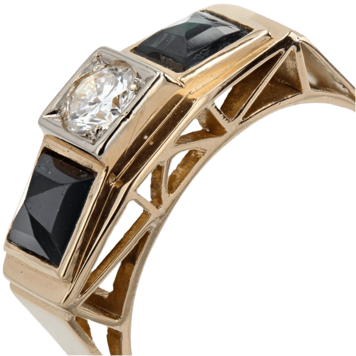 Garter ring in yellow gold, sapphires and diamonds - Image 7