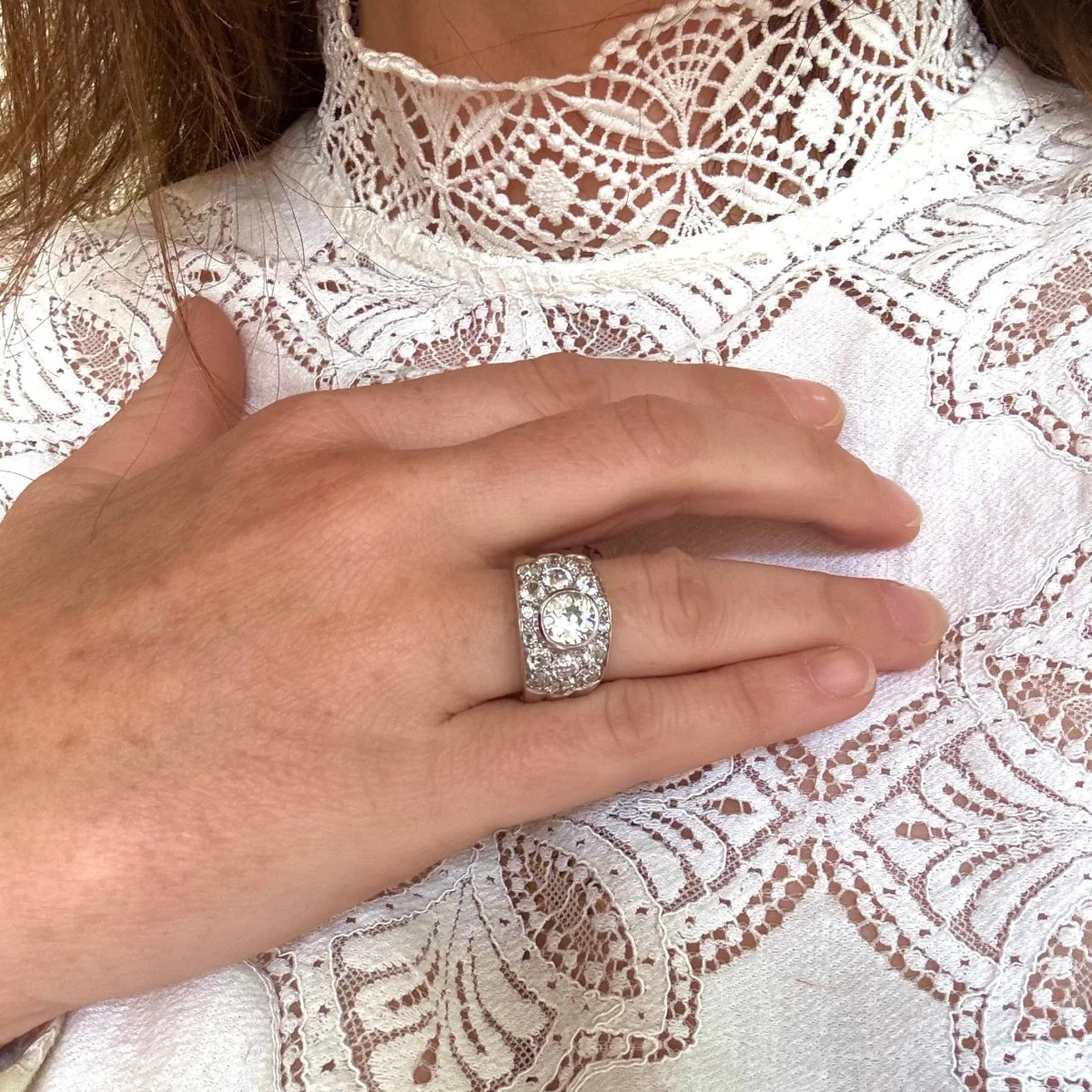 Ring Headband in white gold and diamonds - Image 2