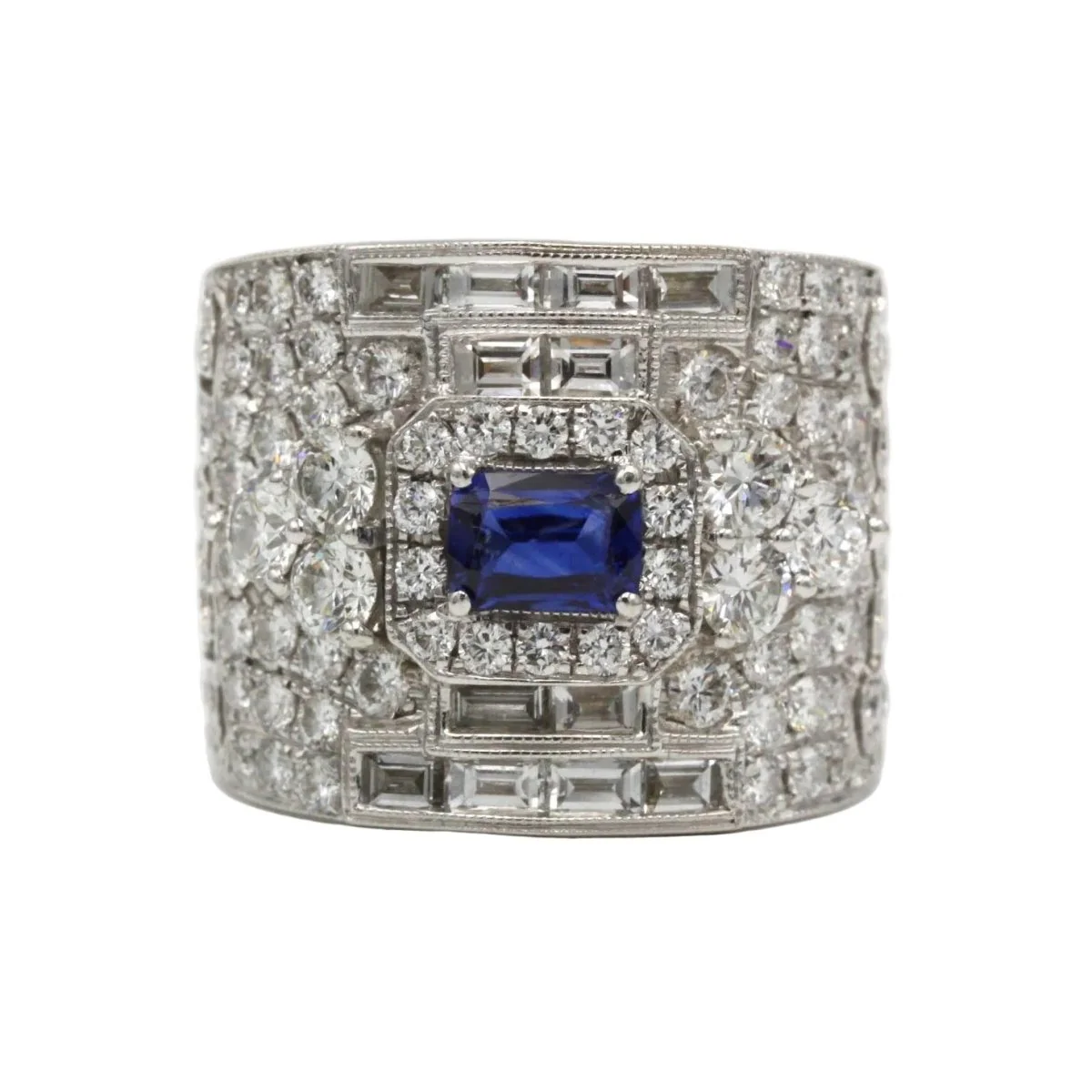 Ring Headband in white gold, sapphire and diamonds