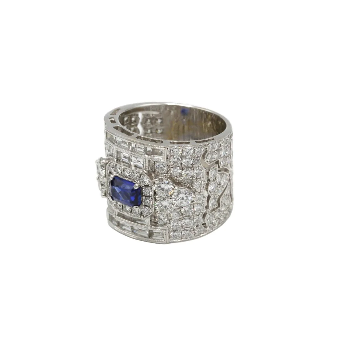 Ring Headband in white gold, sapphire and diamonds - Image 3
