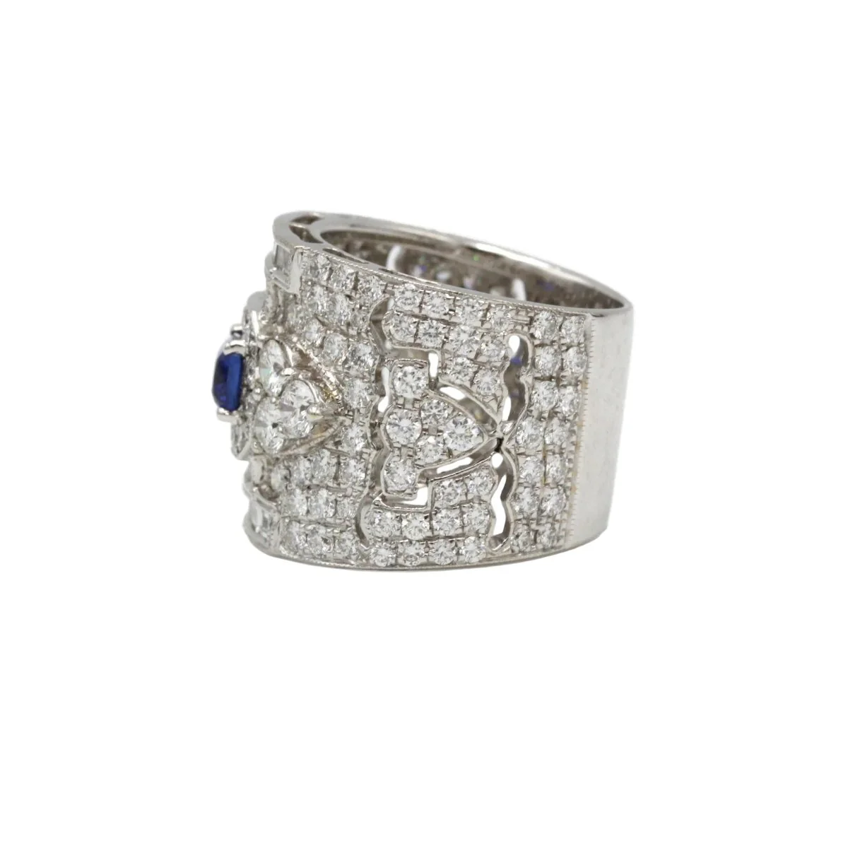 Ring Headband in white gold, sapphire and diamonds - Image 4