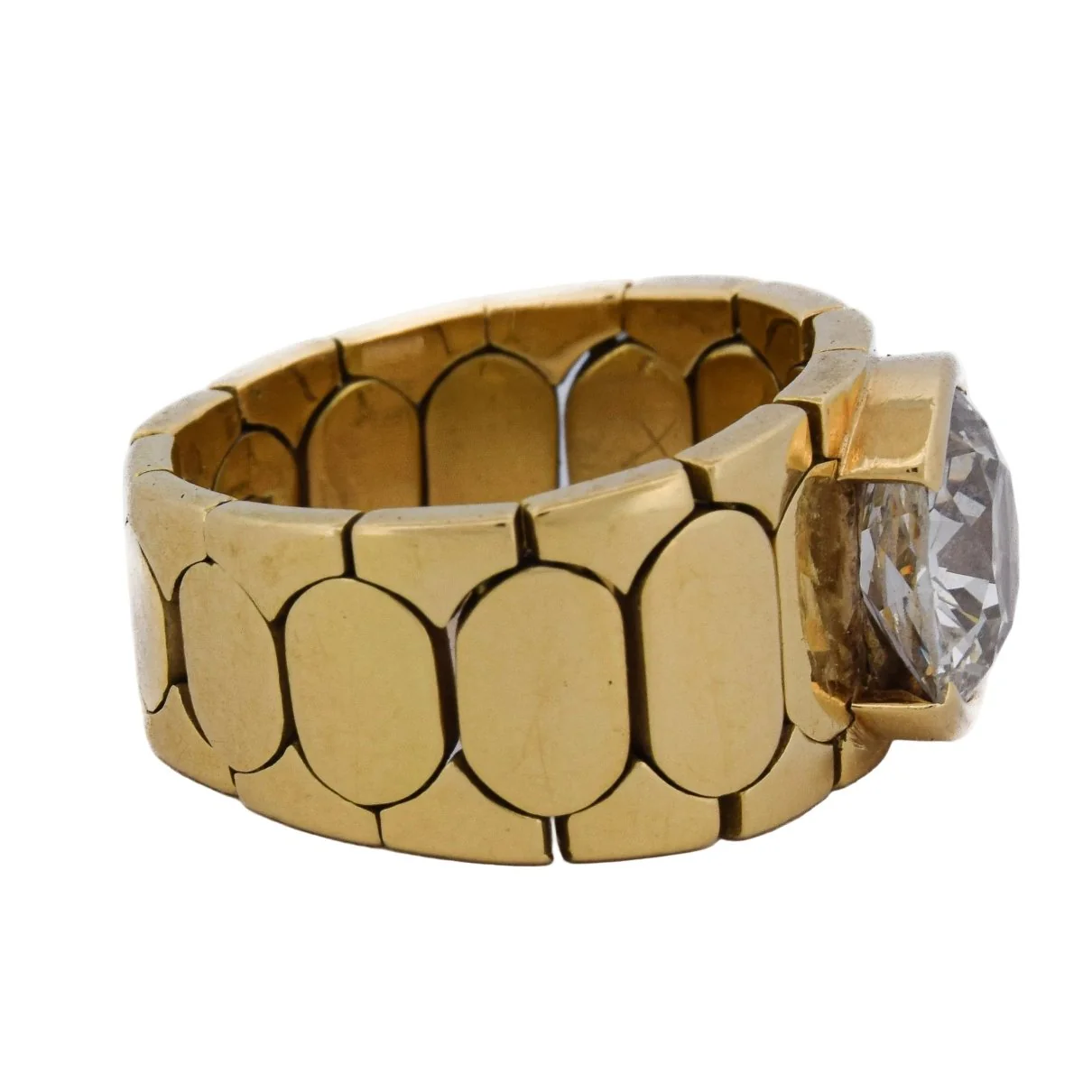 Yellow gold and Diamond Bandeau Ring - Image 6