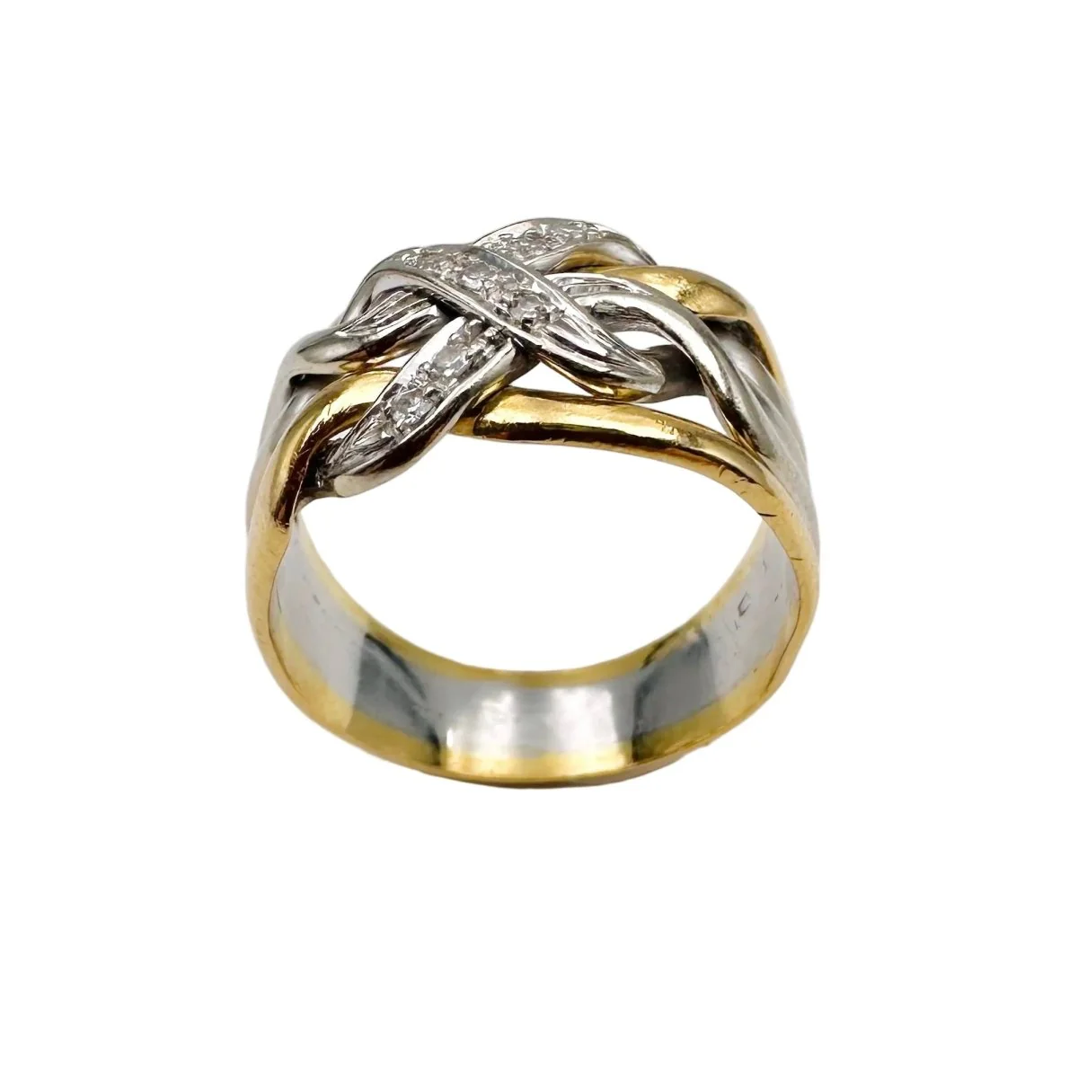 Ring Headband in yellow gold, white gold and diamonds. - Image 5