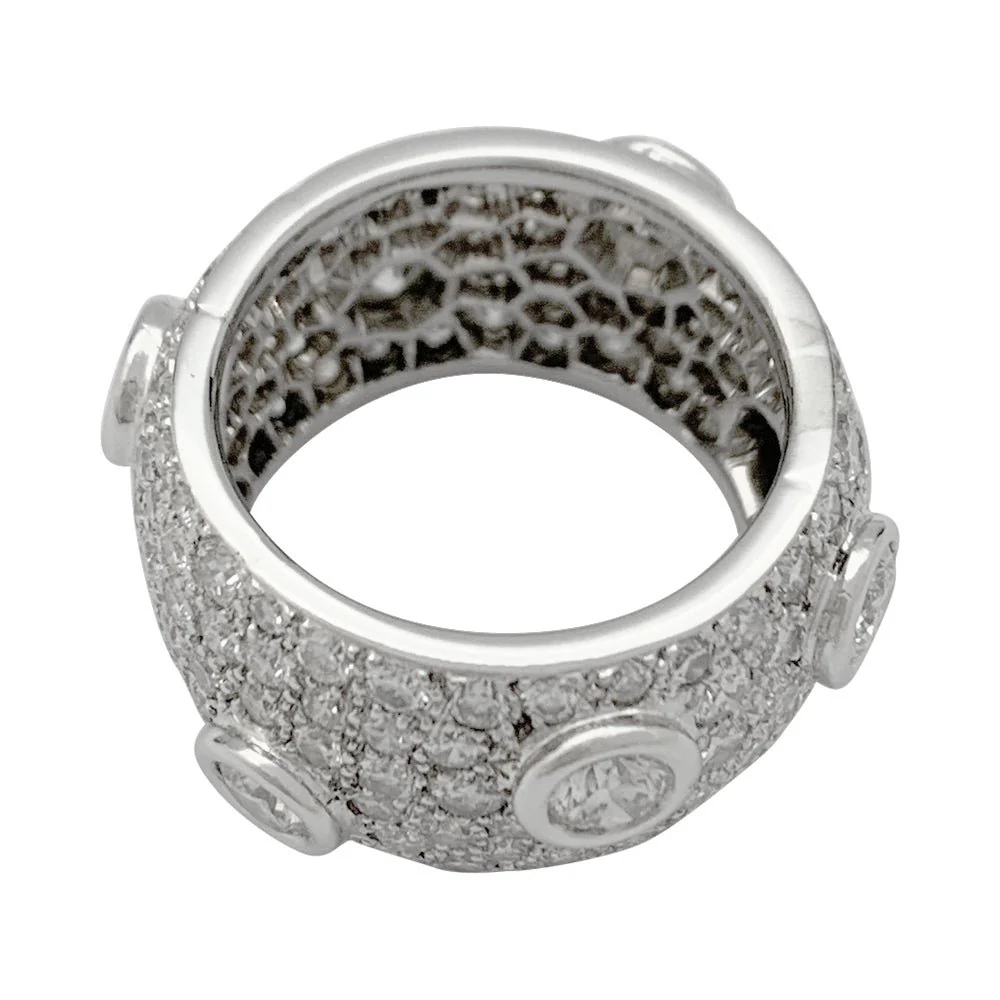 White gold band ring, diamonds - Image 5