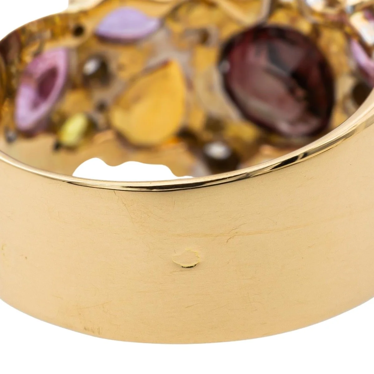 Bandeau ring in yellow gold, garnet, sapphires and diamonds - Image 6
