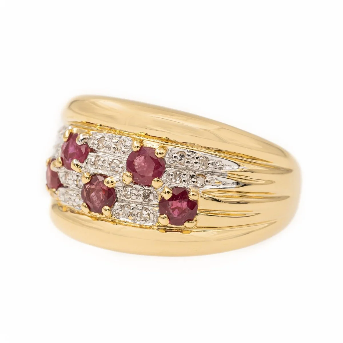 Yellow gold and ruby ​​ring - Image 2