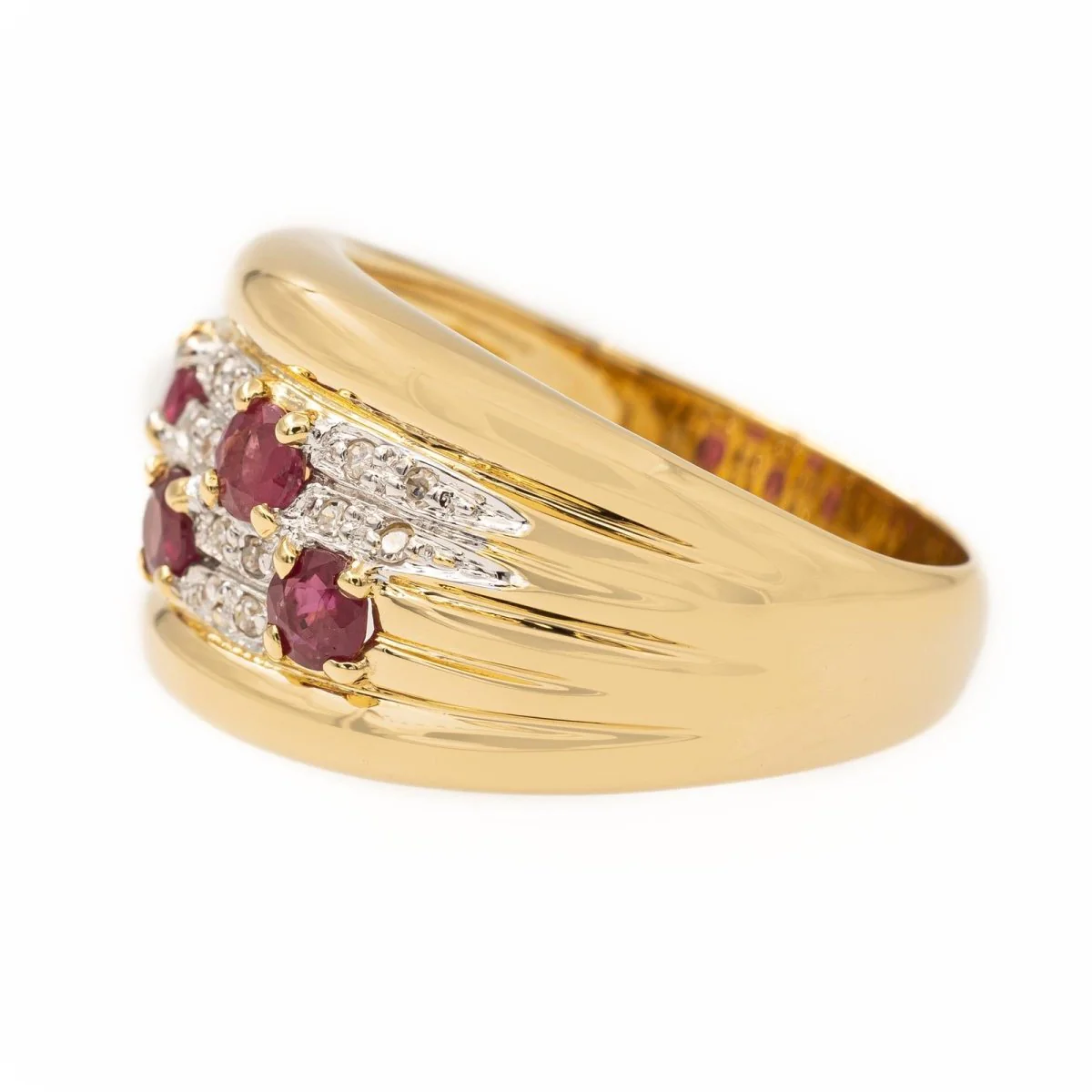 Yellow gold and ruby ​​ring - Image 4