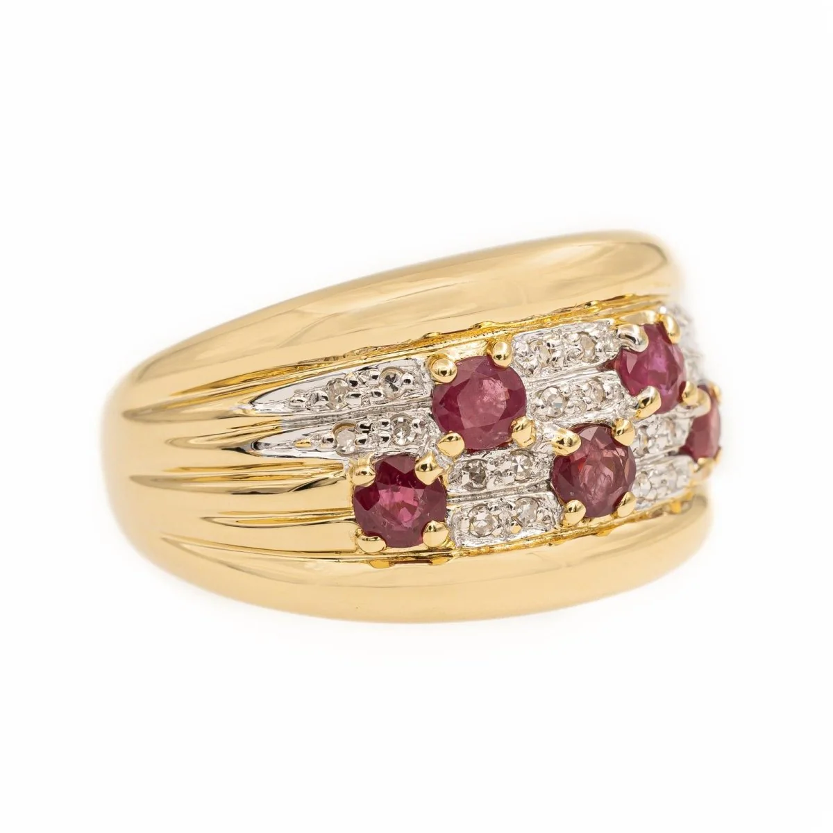 Yellow gold and ruby ​​ring - Image 7