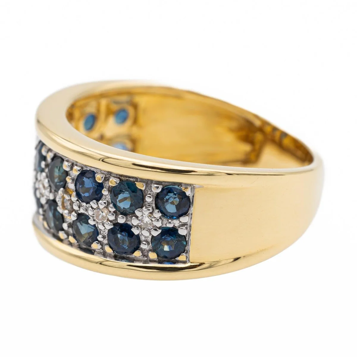 Yellow Gold Sapphire Band Ring - Image 4