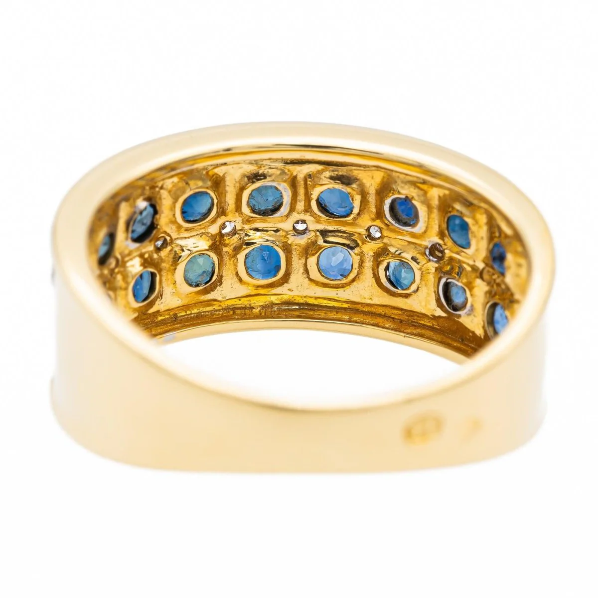 Yellow Gold Sapphire Band Ring - Image 5