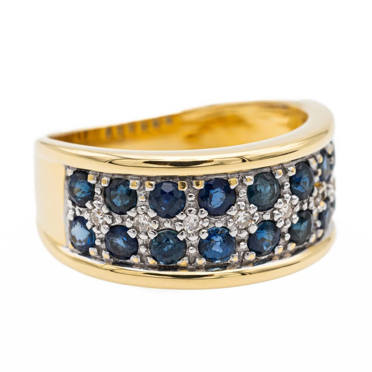 Yellow Gold Sapphire Band Ring - Image 7