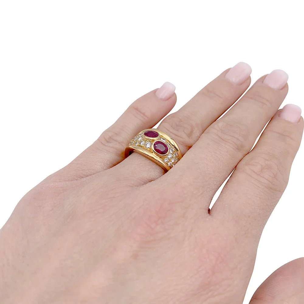Ruby and diamond band ring - Image 7