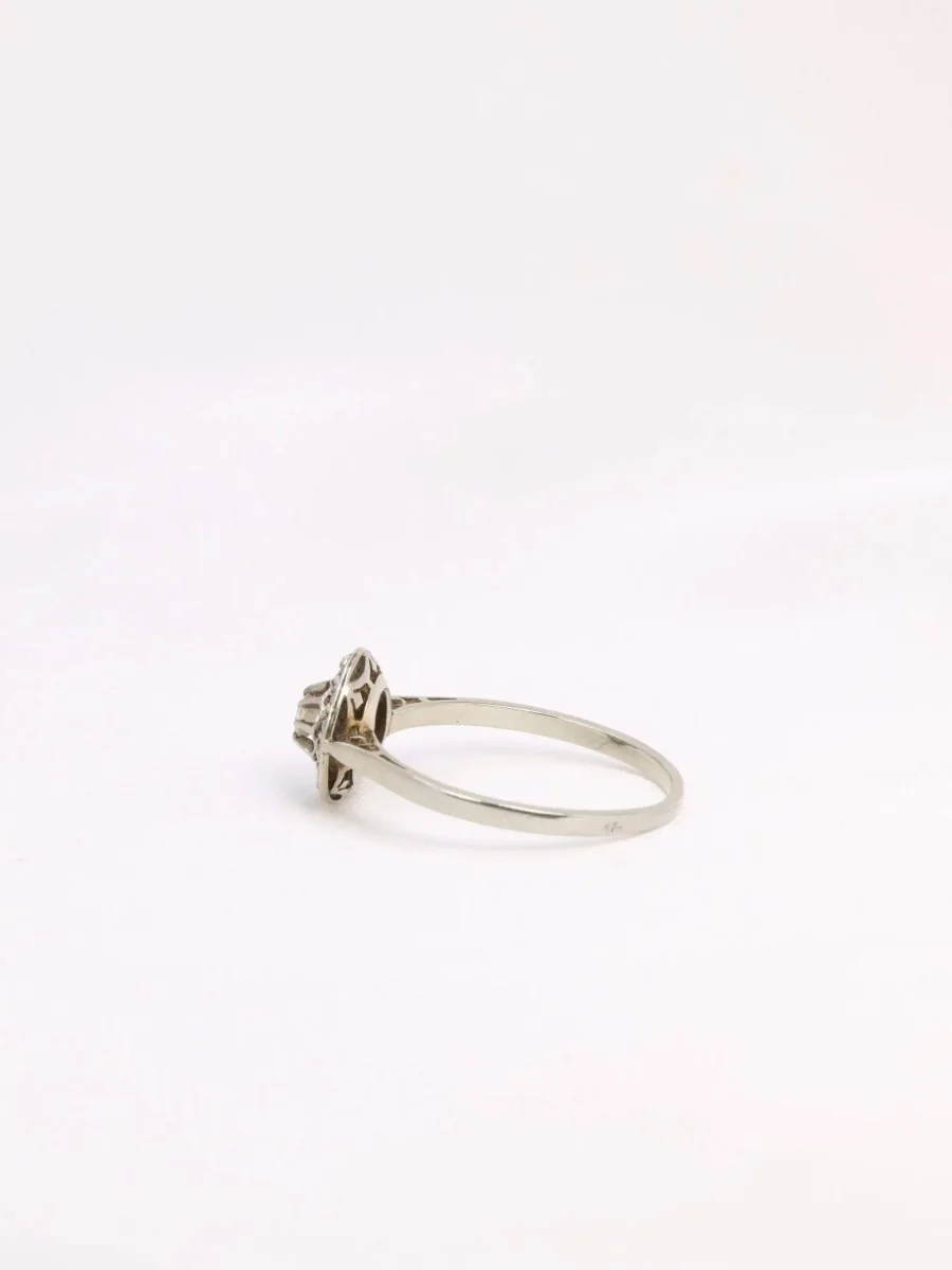 Belle Epoque gold platinum ring with old cut diamonds 0.15 ct - Image 5