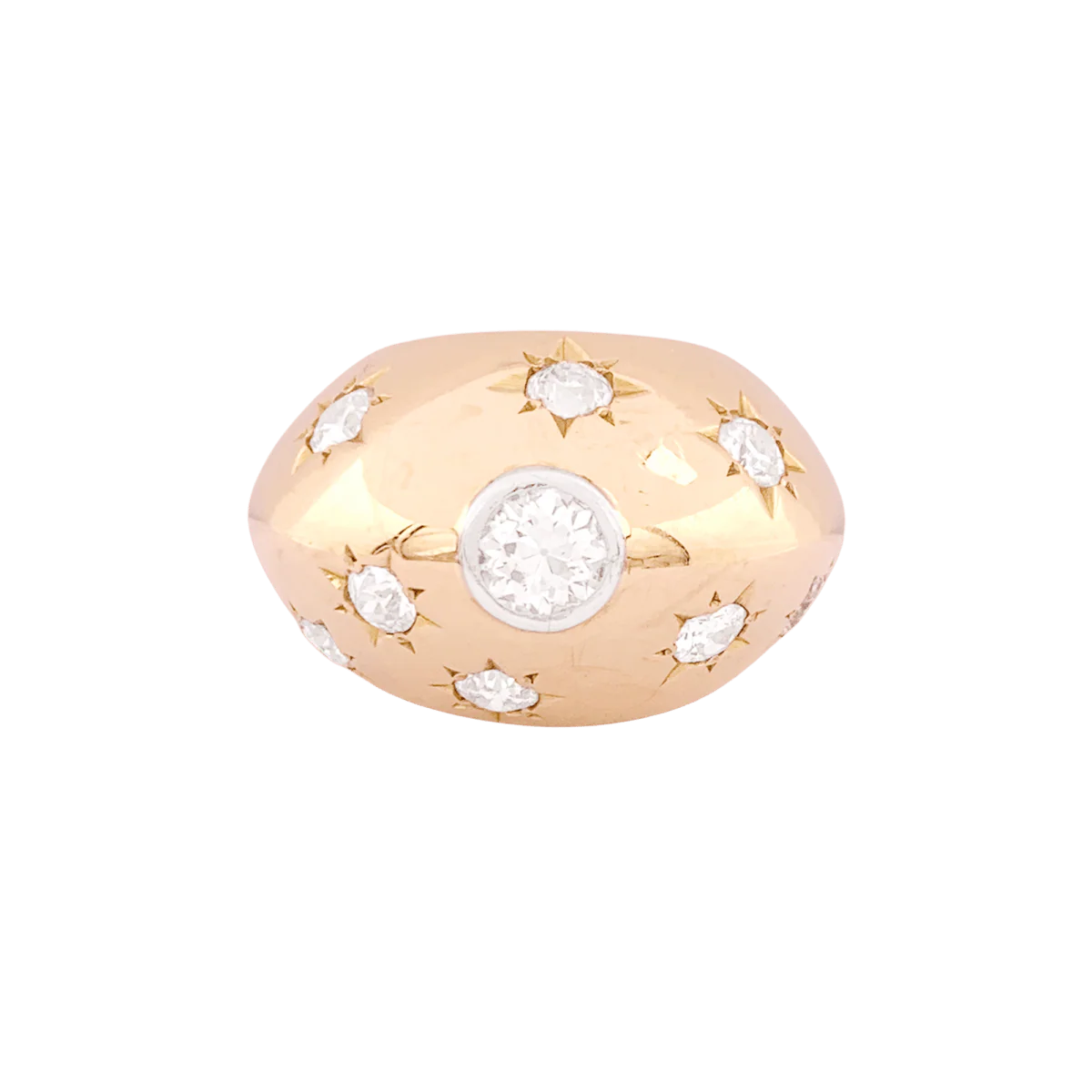 Rose gold and Diamond Bangle Ring