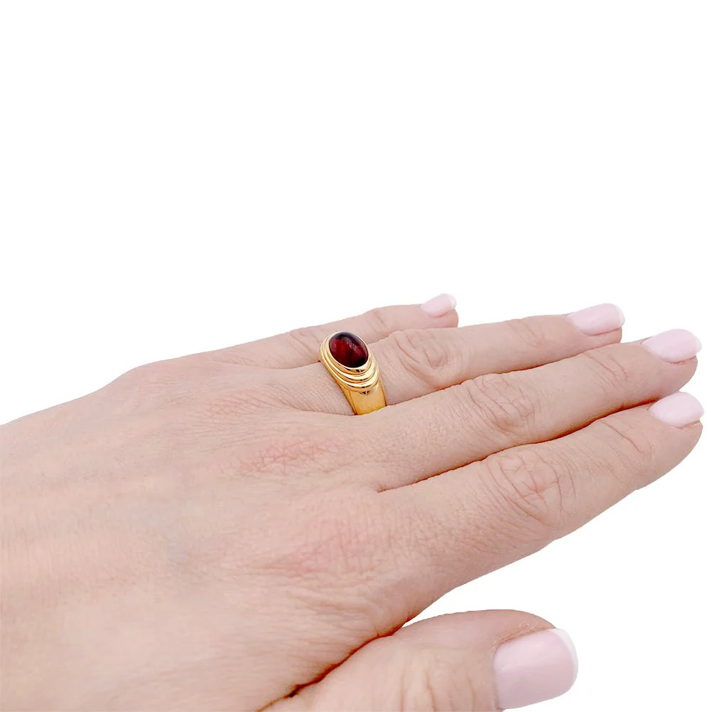 Boucheron ring, "Jaïpur", yellow gold, garnet - Image 6
