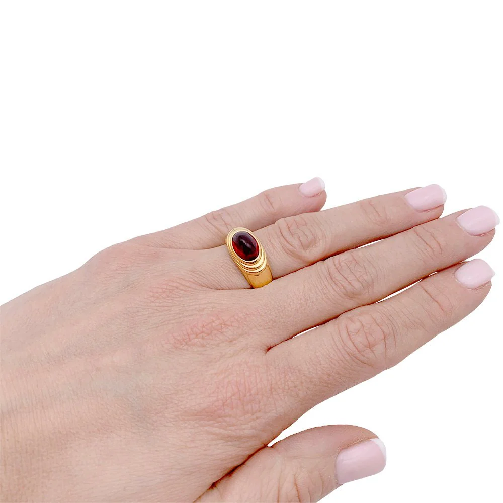 Boucheron ring, "Jaïpur", yellow gold, garnet - Image 7