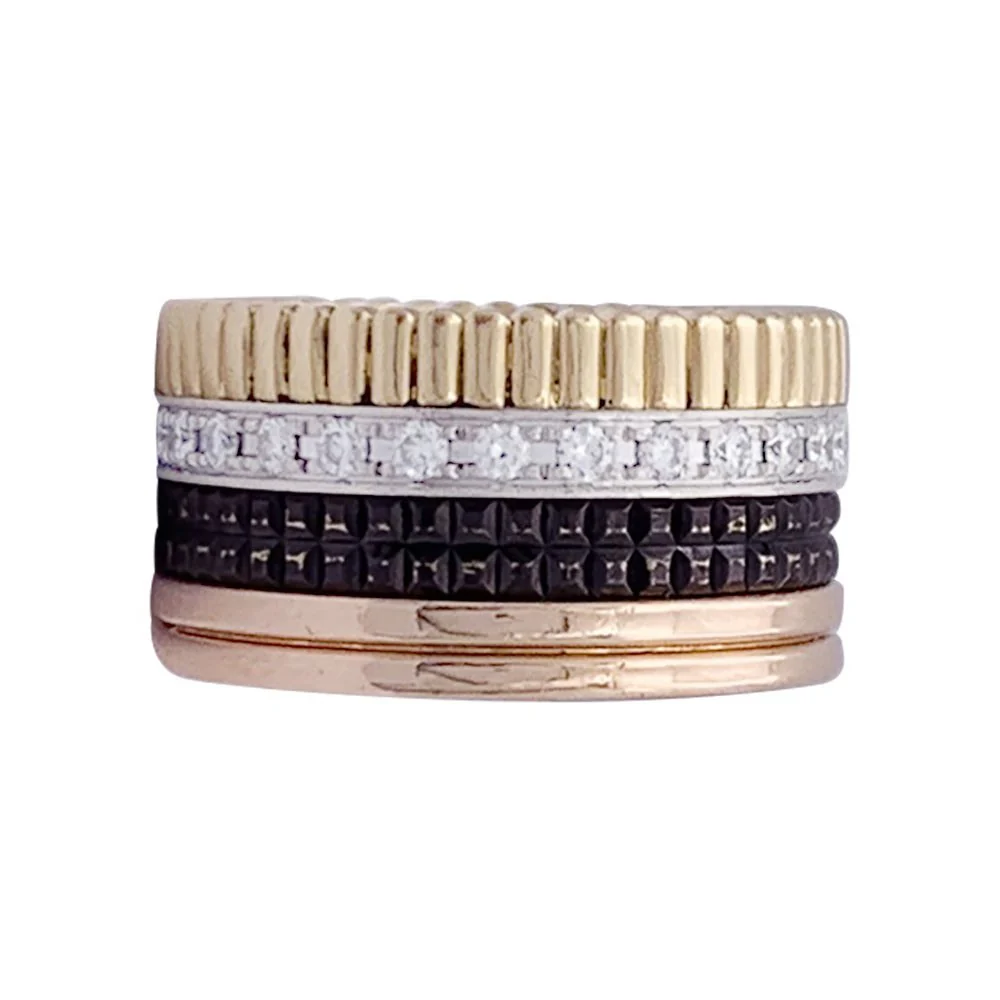 BOUCHERON Bandeau ring "Quatre Classique" in yellow gold, white gold, pink gold, pvd and diamonds - Image 3