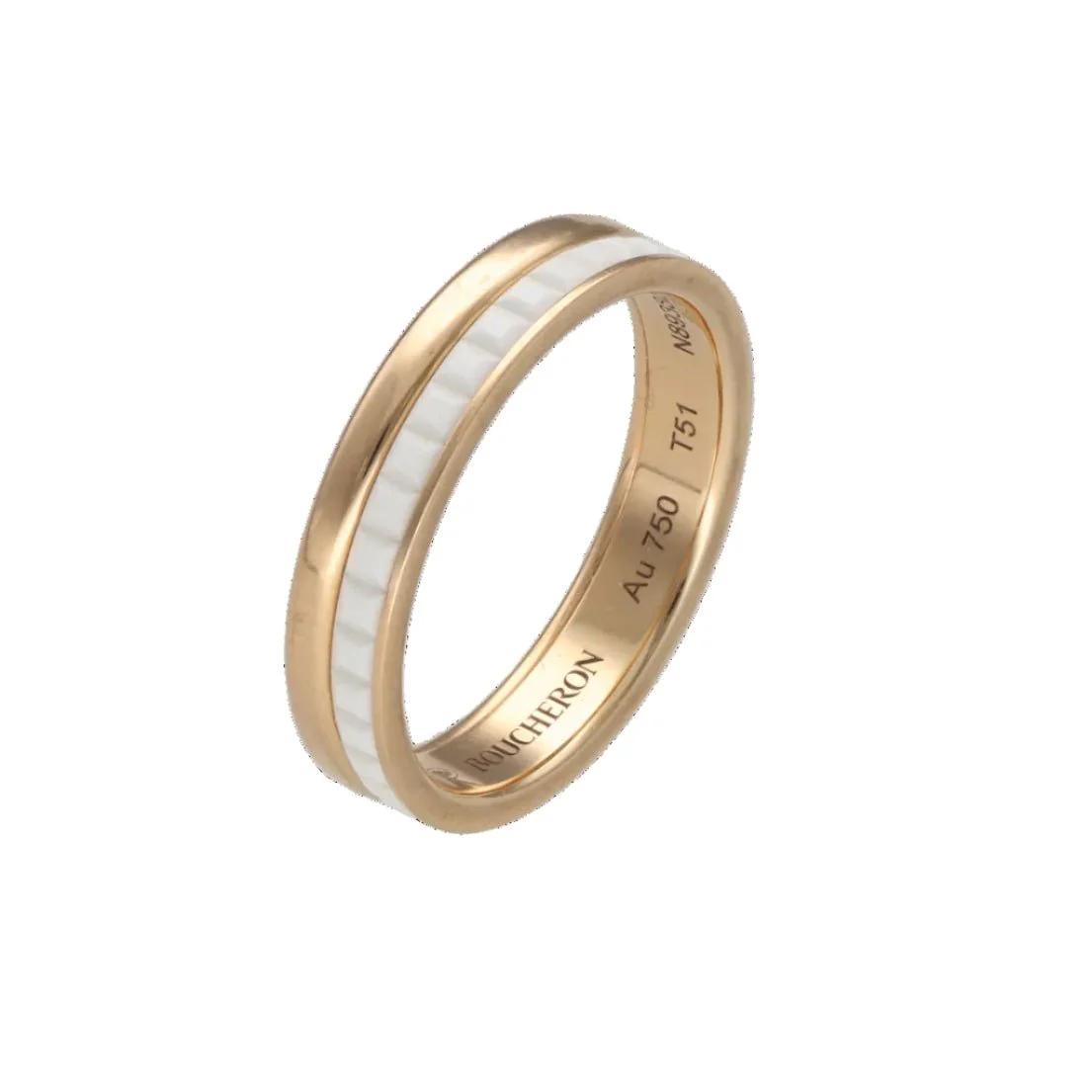BOUCHERON "Quatre" Wedding band in Rose gold and Ceramic - Image 2