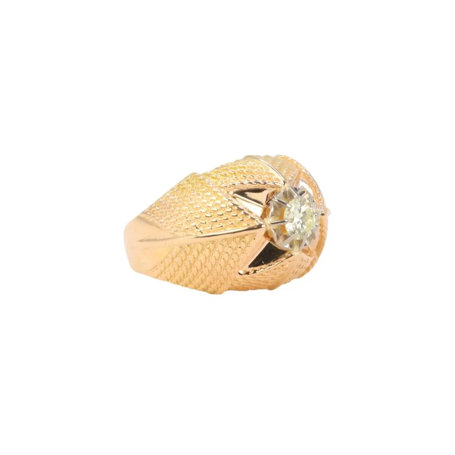 Boule ring in yellow gold and diamond - Image 3