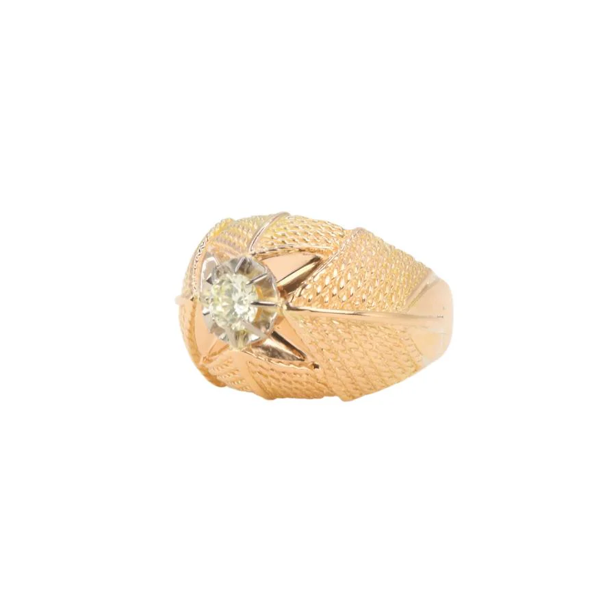 Boule ring in yellow gold and diamond - Image 7