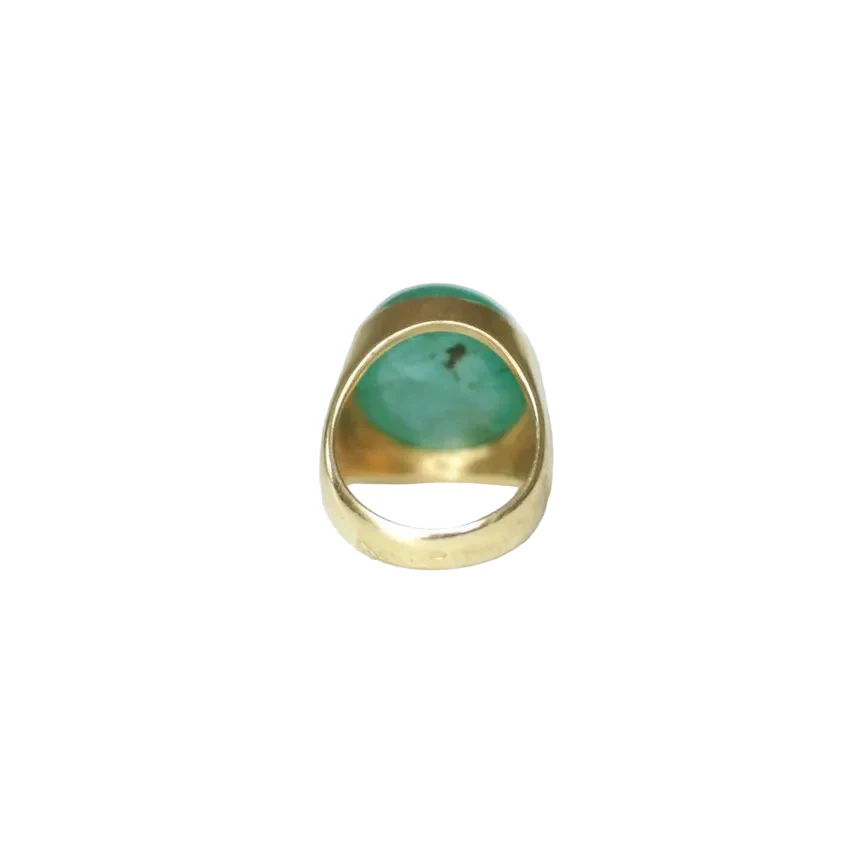 Yellow gold and Emerald Dome Ring - Image 3