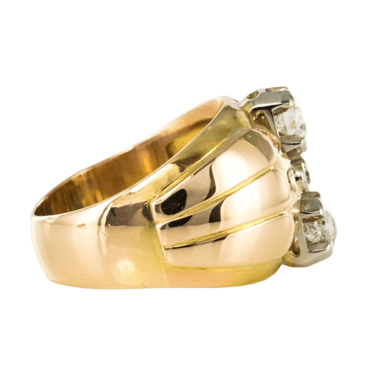 Jonc ring in yellow gold and diamonds - Image 5