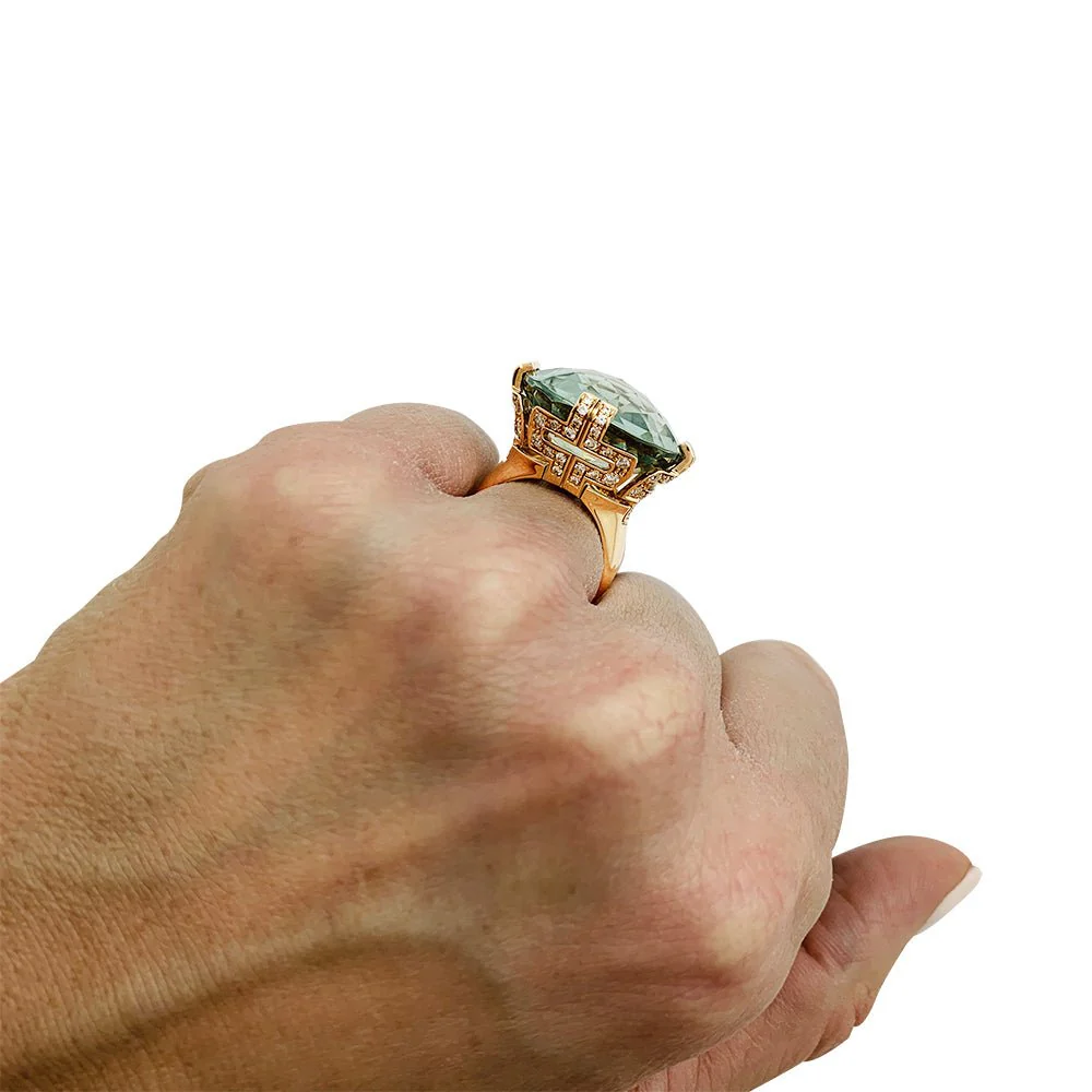 BULGARI "Parentesi Cocktail" ring, prasiolite, diamonds - Image 6