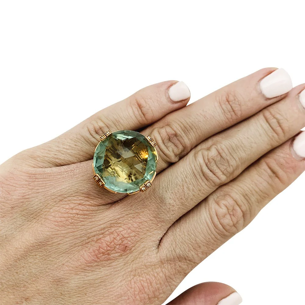 BULGARI "Parentesi Cocktail" ring, prasiolite, diamonds - Image 8